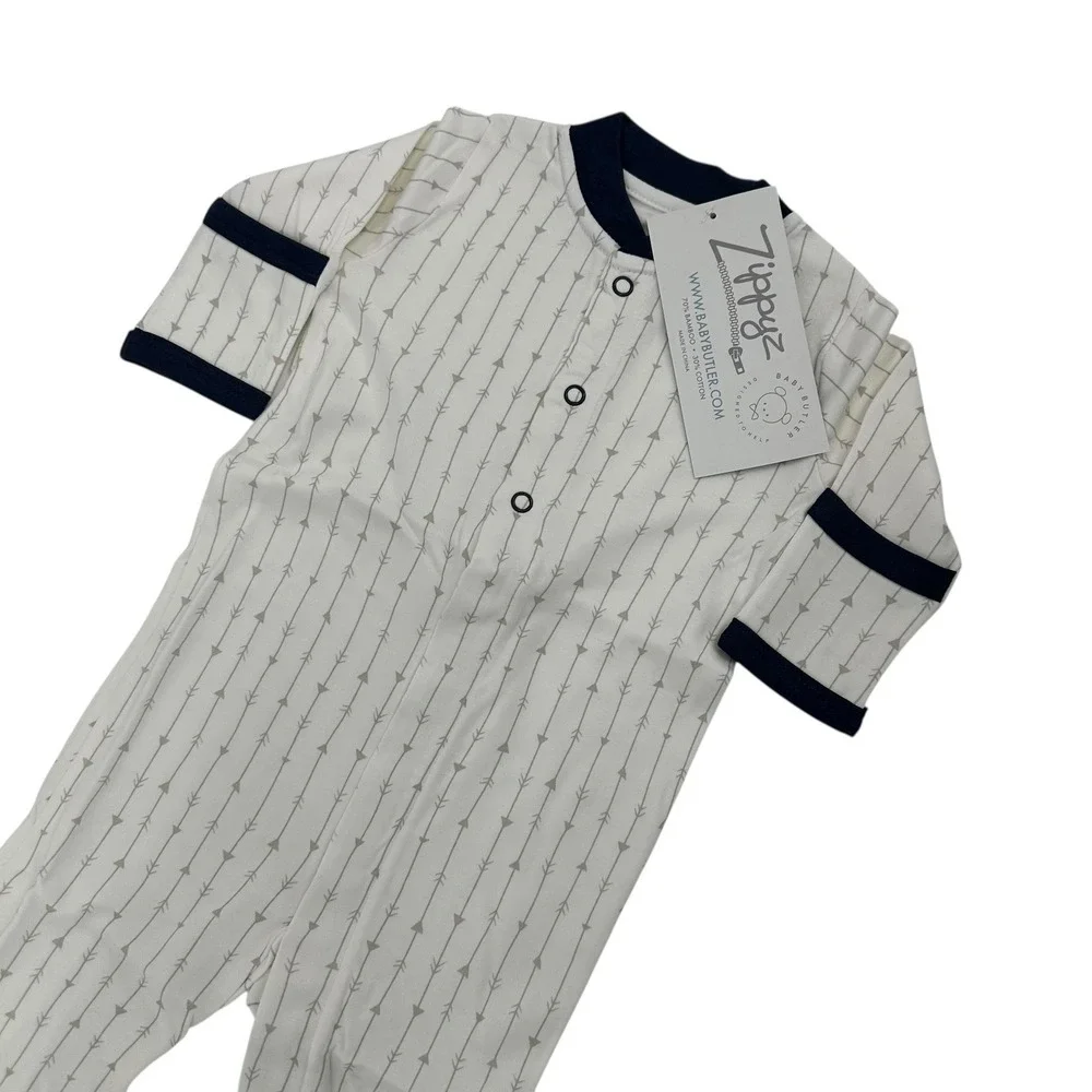 Baby Butler ZippyZ 3-6 Months BAMBOO‎ Cream Navy Footed Pajamas Arrow Print NWT